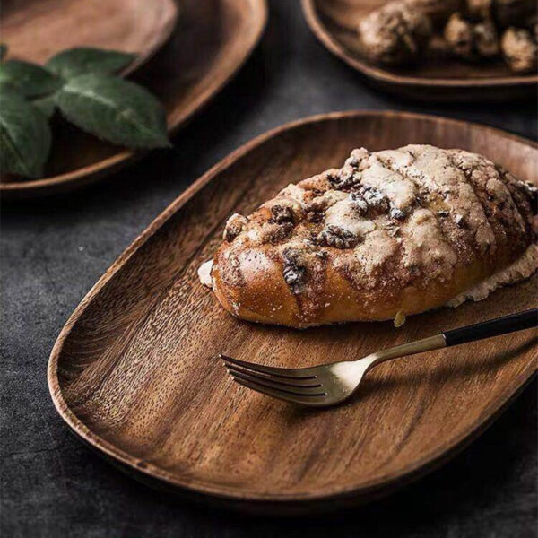 Whole Wood lovesickness Wood Irregular Oval Solid Wood Pan Plate Fruit - Image 3