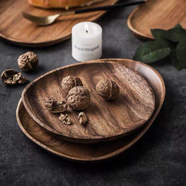 Whole Wood lovesickness Wood Irregular Oval Solid Wood Pan Plate Fruit - Image 5