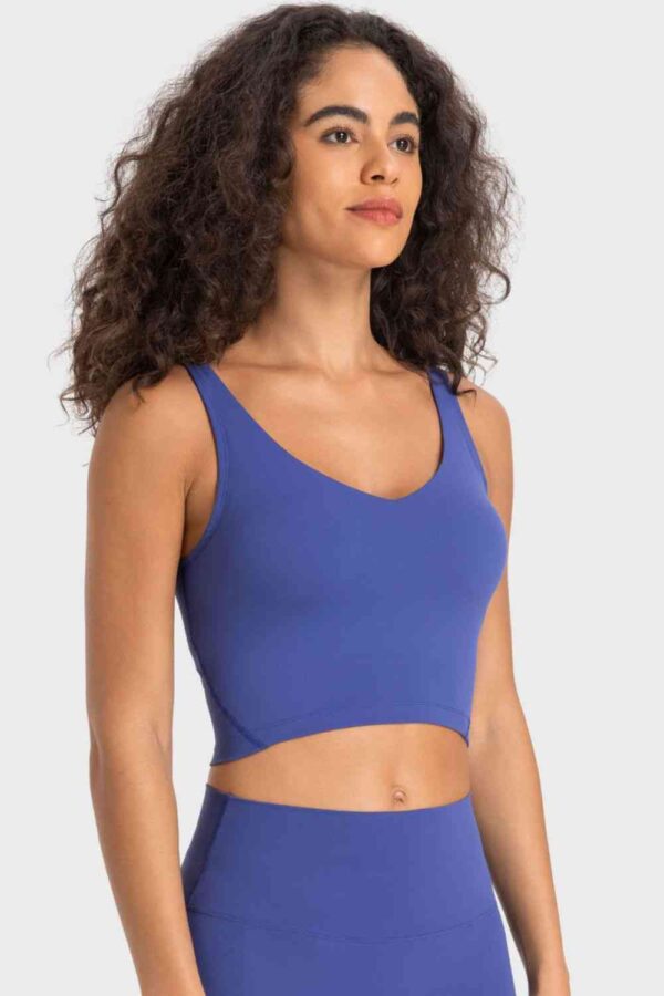 Deep V-Neck Crop Sports Bra - Image 30