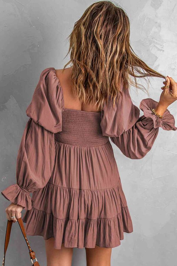 Smocked Off-Shoulder Tiered Mini Dress - Image 17