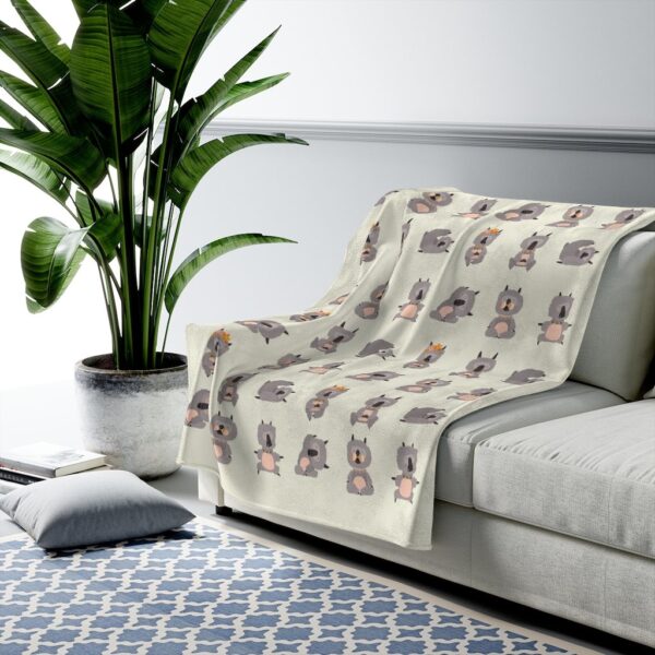 Lama Yoga Poses Velveteen Plush Blanket - Image 4