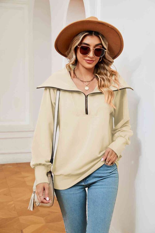 Half-Zip Collared Sweatshirt - Image 21