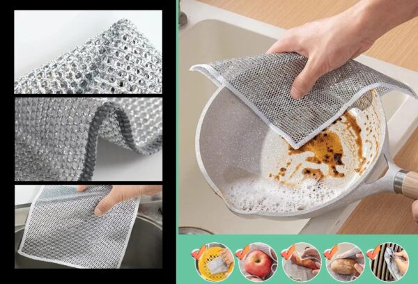 Non-scratch Wire Dishwashing Rags (Set of 10) - Image 9