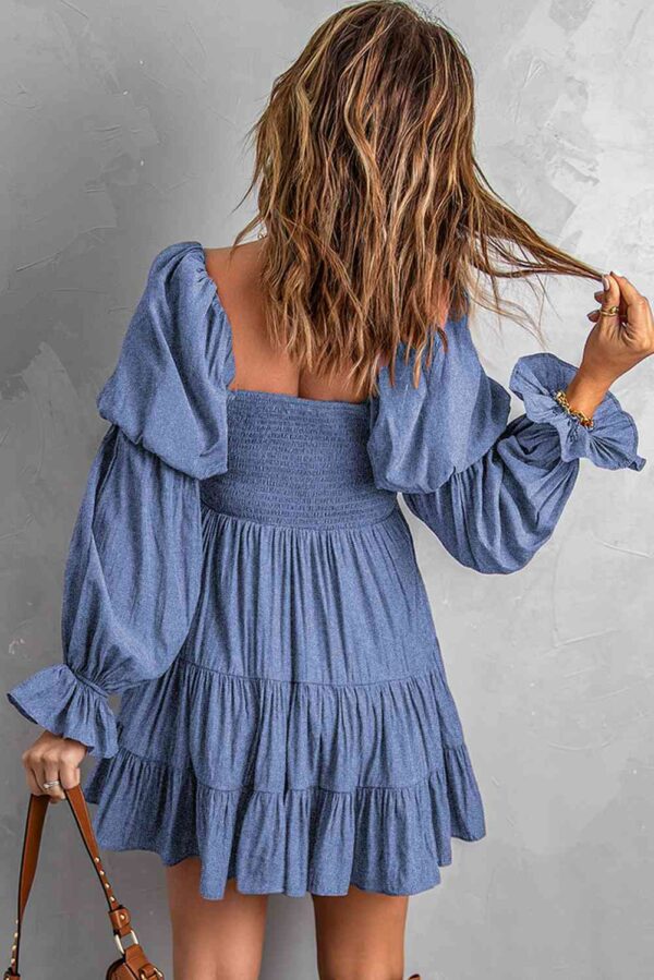Smocked Off-Shoulder Tiered Mini Dress - Image 21