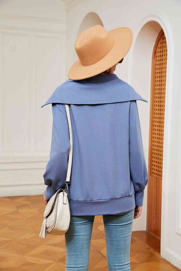Half-Zip Collared Sweatshirt - Image 16