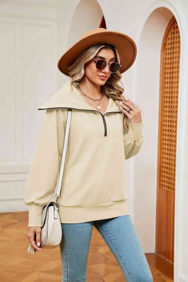 Half-Zip Collared Sweatshirt - Image 23