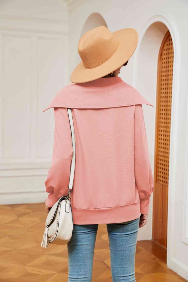 Half-Zip Collared Sweatshirt - Image 8
