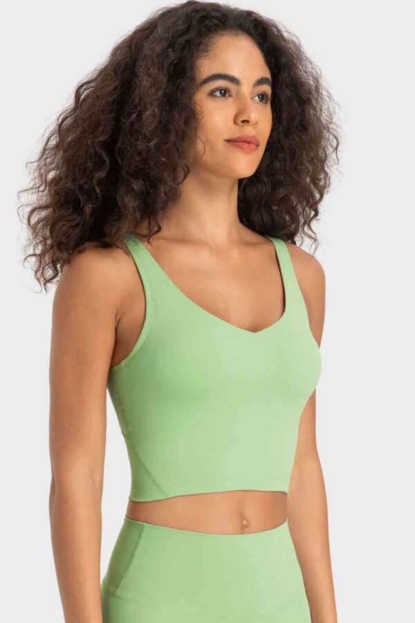 Deep V-Neck Crop Sports Bra - Image 33