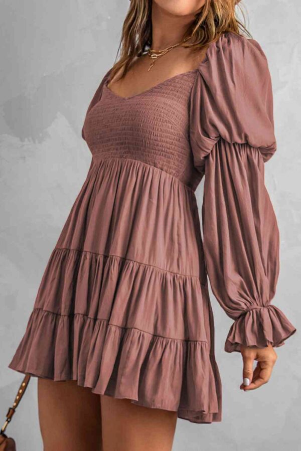 Smocked Off-Shoulder Tiered Mini Dress - Image 18