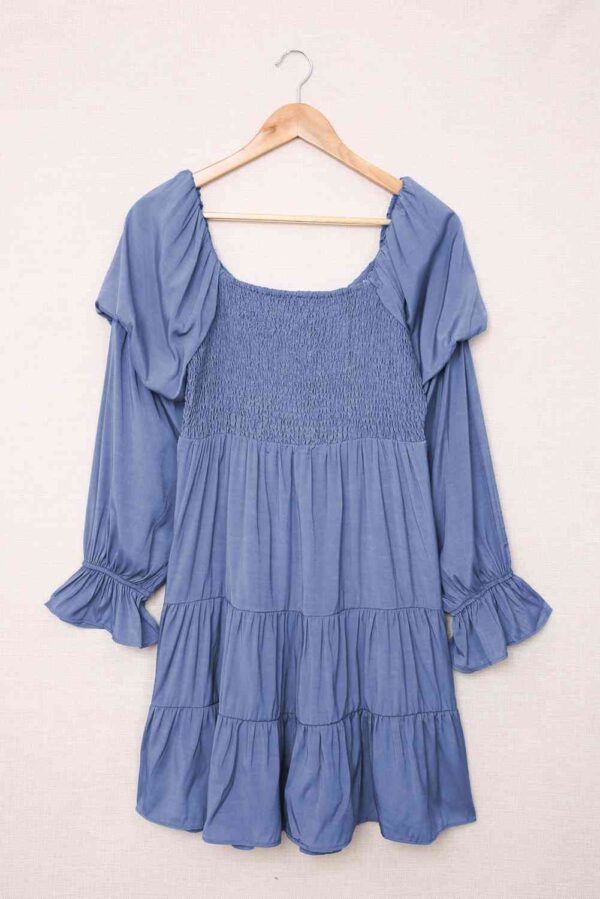 Smocked Off-Shoulder Tiered Mini Dress - Image 24