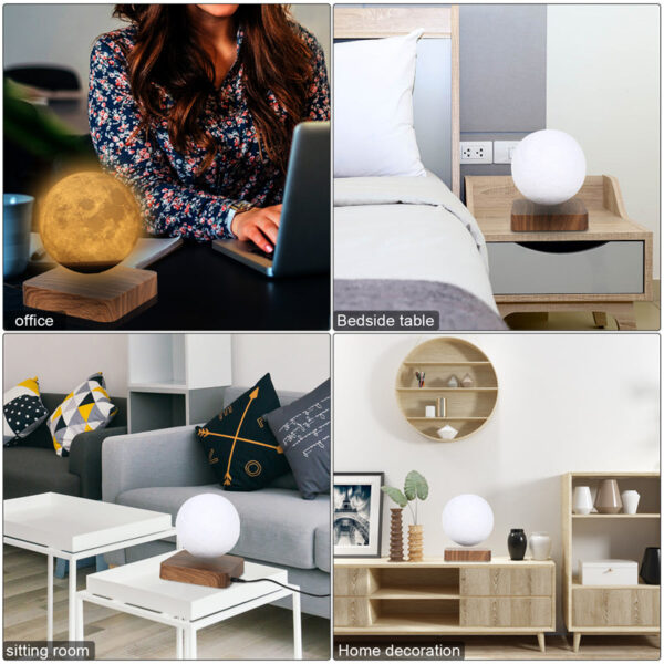 Novelty 3D Magnetic Levitation Moon Lamp Moon Floating Lamp - Image 5