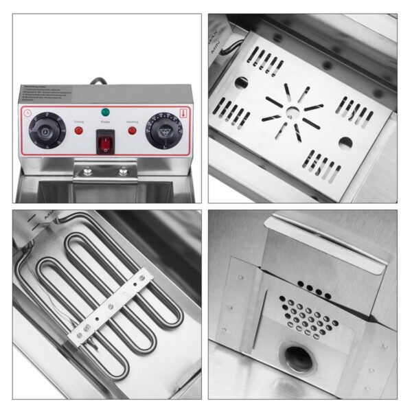 1.7KW 12.5QT/11.8L Stainless Steel Faucet Single Tank Deep Fryer - Image 3