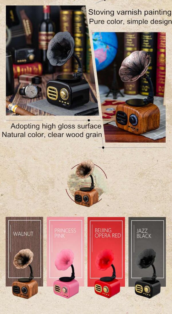 Retro Radio Wireless Mini Portable Bluetooth Stereo Speaker - Image 3