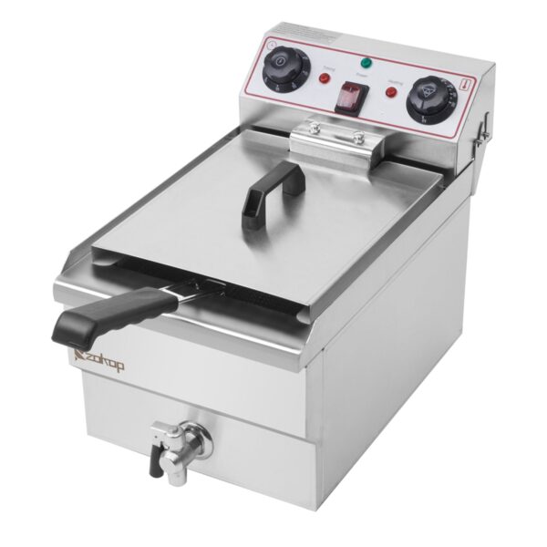 1.7KW 12.5QT/11.8L Stainless Steel Faucet Single Tank Deep Fryer - Image 2