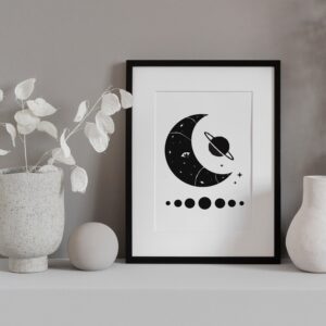 Crescent Moon Bedroom Art Print