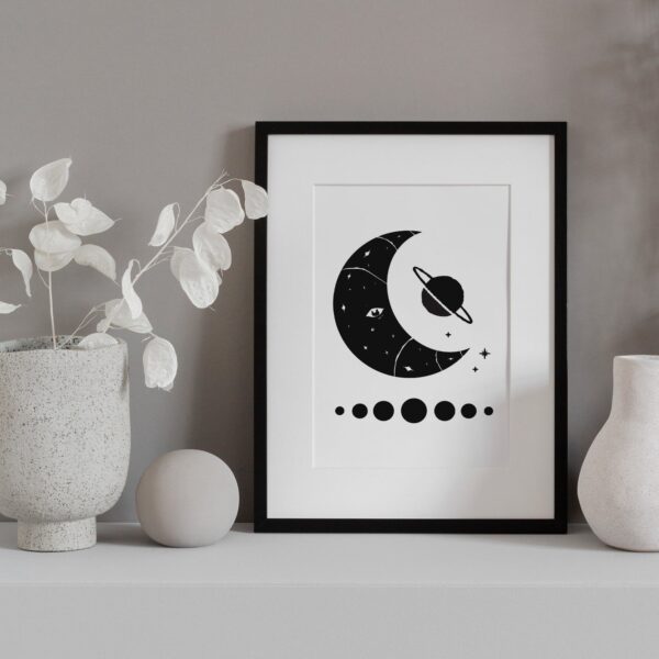 Crescent Moon Bedroom Art Print