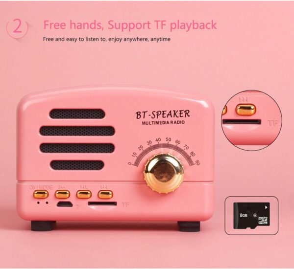 Retro Wireless Mini Speakers Stereo Bluetooth Speakers - Image 3