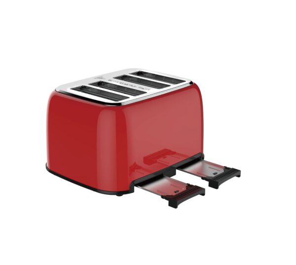 Retro Red Extra Wide Slot Auto Pop-Up 4 SliceToaster - Image 6