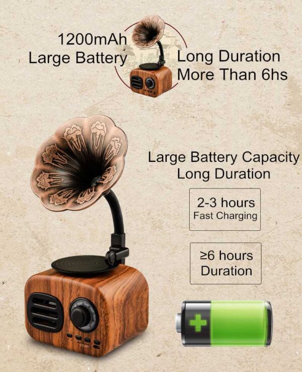 Retro Radio Wireless Mini Portable Bluetooth Stereo Speaker - Image 5