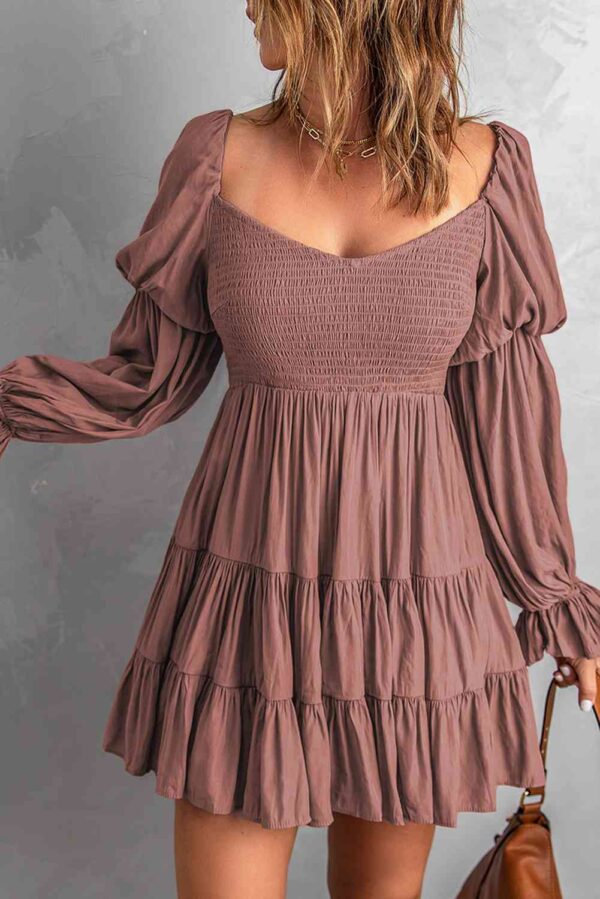 Smocked Off-Shoulder Tiered Mini Dress - Image 19