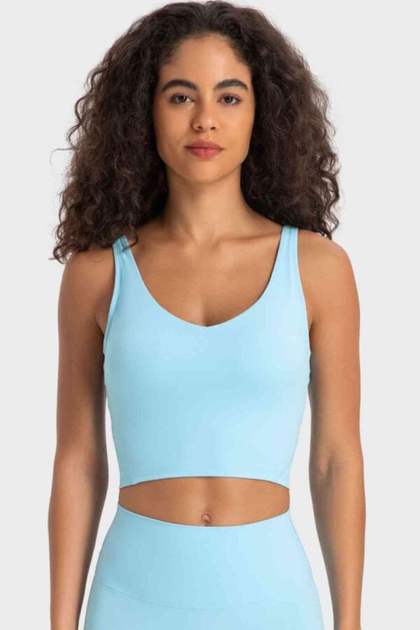 Deep V-Neck Crop Sports Bra - Image 23