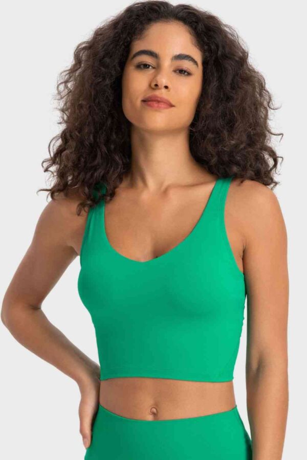Deep V-Neck Crop Sports Bra - Image 26