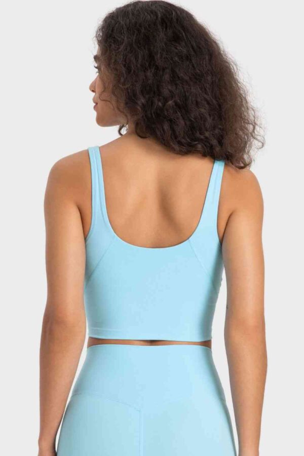 Deep V-Neck Crop Sports Bra - Image 25