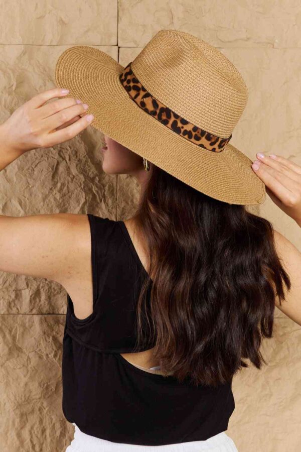 Fame Wild One Leopard Ribbon Straw Hat - Image 5