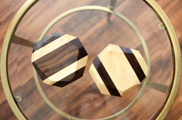 Hardwood Geometric Coasters (Set of 4)