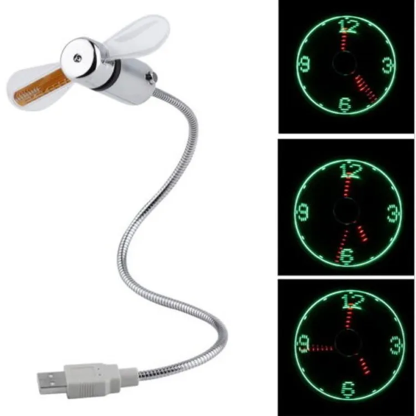 USB LED Clock Fan - Image 3
