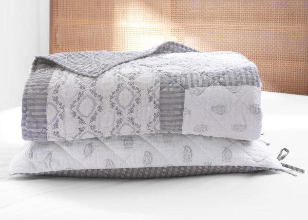 100% Long Staple Cotton Voile Block Printed Quilt Sham - Image 2