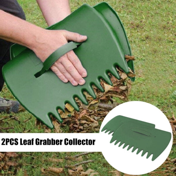 2Pcs Leaf Hand Rake Handheld Spoon Rubbish Collector Grabs Leaves