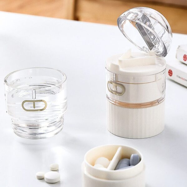 Medicine Crusher Pill Cutter For Tablets 4 In 1 Portable Case