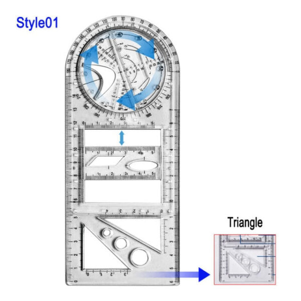 Multifunction Rotatable Geometry Ruler - Image 2