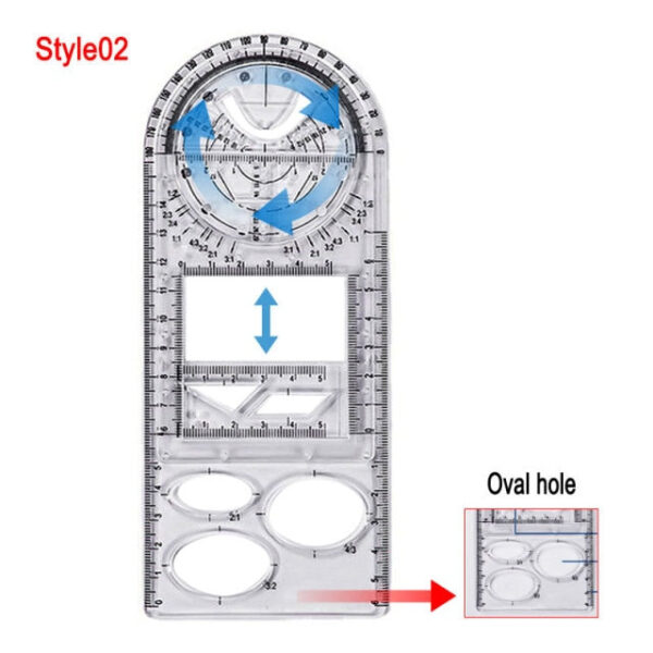 Multifunction Rotatable Geometry Ruler - Image 4