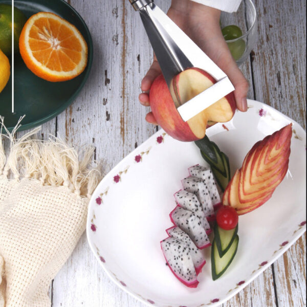 Stainless Steel Fruit Vegetable Salad Slicer Cutter Carving Knife - Image 2