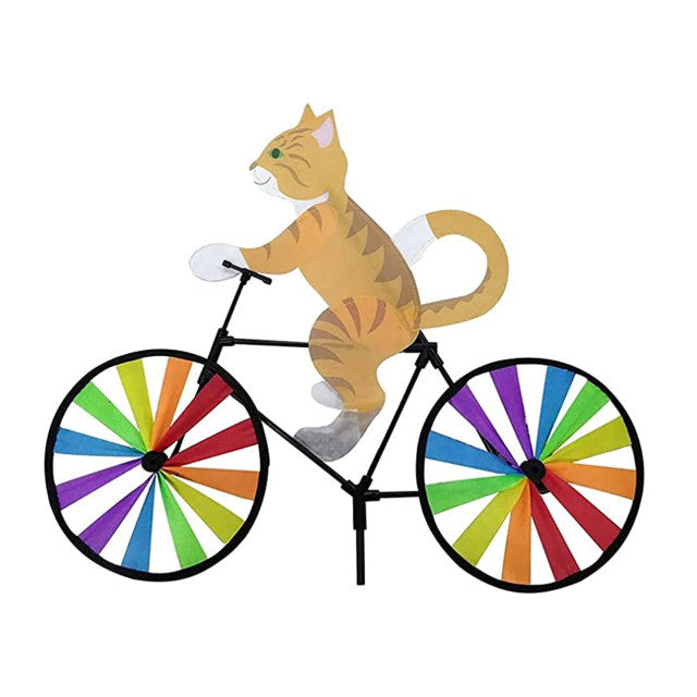 Cat Dog on Bicycle Wind Spinner
