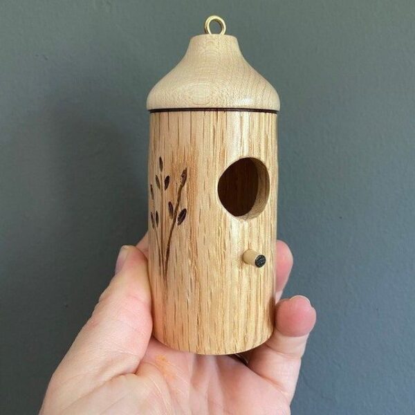 Wooden Hummingbird House Hanging Swing - Image 3