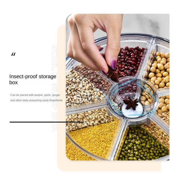 6 Grids Round Rotating Grain Storage Container - Image 8