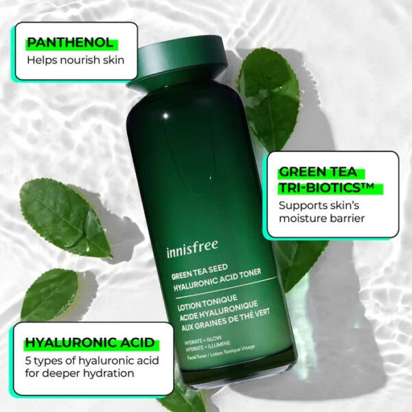 innisfree Green Tea Hyaluronic Acid Hydrating Toner - Image 3